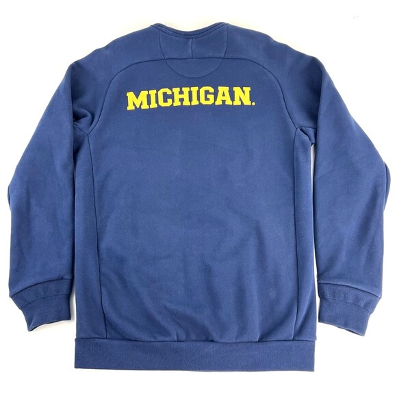 Jordan Michigan Wolverines 465 Icon Fleece Crew Sweatshirt Blue Jumpman Mens L - Picture 5 of 9